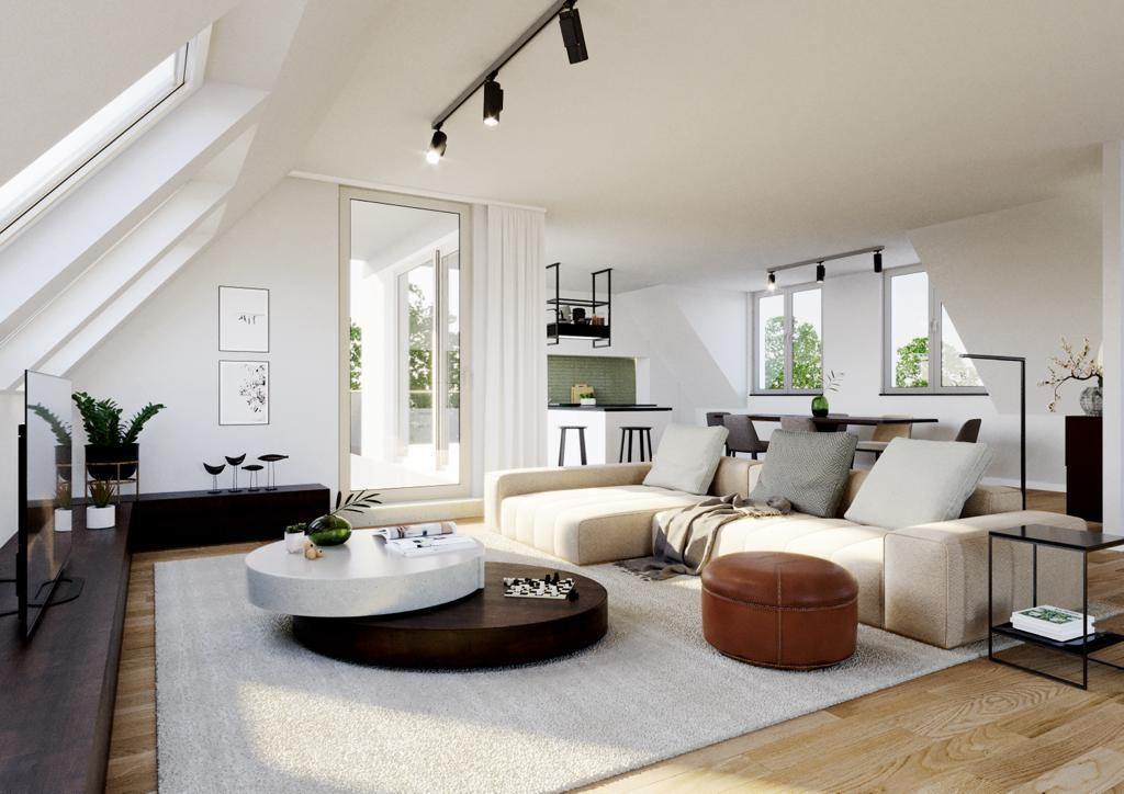 Wohnbereich Dachgeschoss Haus 4, WE 10